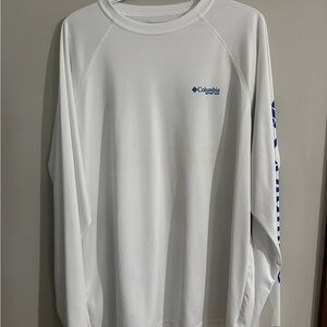 Columbia White Long Sleeve Performance Shirt